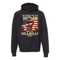 Im Voting For The Outlaw And The Hillbilly 2024 Trump Vance 2024 Us Flag Premium Hoodie