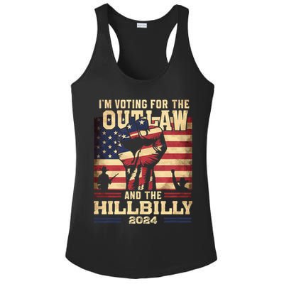 Im Voting For The Outlaw And The Hillbilly 2024 Trump Vance 2024 Us Flag Ladies PosiCharge Competitor Racerback Tank