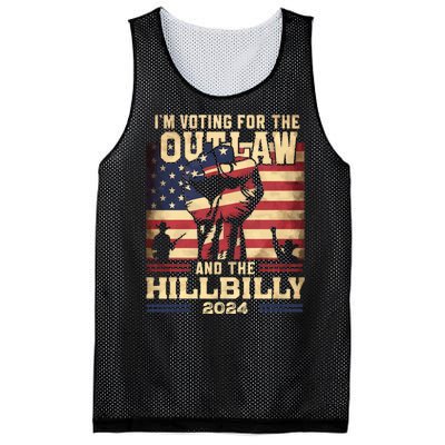 Im Voting For The Outlaw And The Hillbilly 2024 Trump Vance 2024 Us Flag Mesh Reversible Basketball Jersey Tank