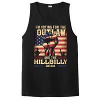 Im Voting For The Outlaw And The Hillbilly 2024 Trump Vance 2024 Us Flag PosiCharge Competitor Tank