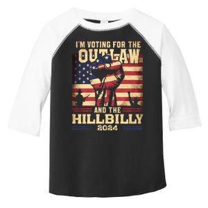 Im Voting For The Outlaw And The Hillbilly 2024 Trump Vance 2024 Us Flag Toddler Fine Jersey T-Shirt