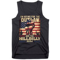 Im Voting For The Outlaw And The Hillbilly 2024 Trump Vance 2024 Us Flag Tank Top