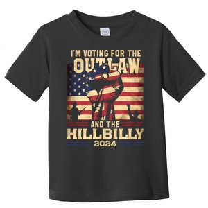 Im Voting For The Outlaw And The Hillbilly 2024 Trump Vance 2024 Us Flag Toddler T-Shirt