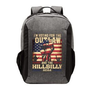 Im Voting For The Outlaw And The Hillbilly 2024 Trump Vance 2024 Us Flag Vector Backpack