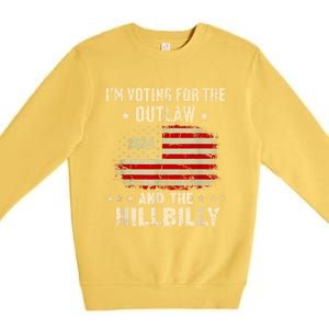 IM Voting For The Outlaw And The Hillbilly 2024 Us Flag Premium Crewneck Sweatshirt