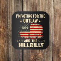 IM Voting For The Outlaw And The Hillbilly 2024 Us Flag Coaster