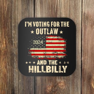 IM Voting For The Outlaw And The Hillbilly 2024 Us Flag Coaster