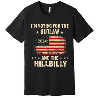 IM Voting For The Outlaw And The Hillbilly 2024 Us Flag Premium T-Shirt