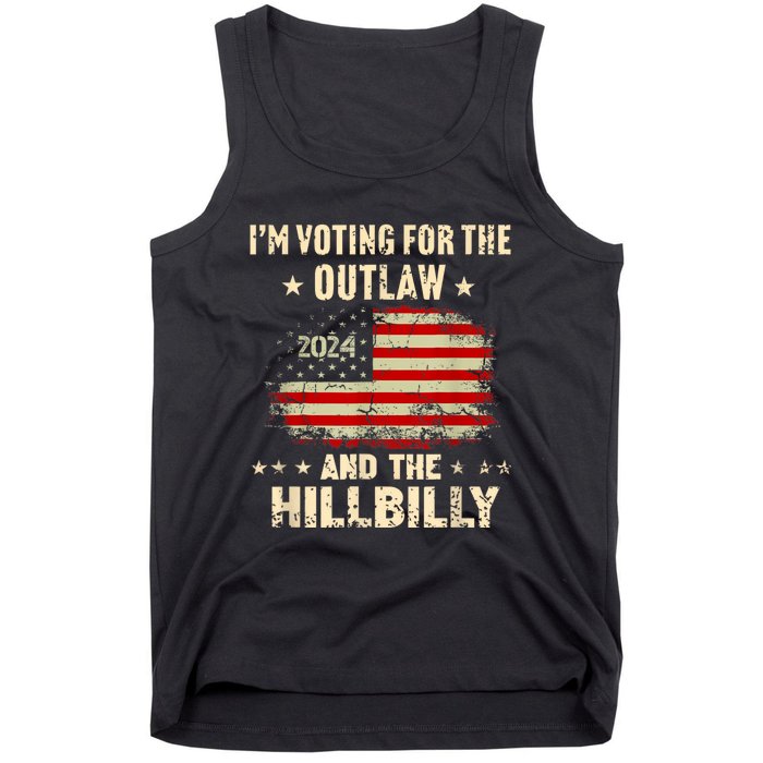 IM Voting For The Outlaw And The Hillbilly 2024 Us Flag Tank Top