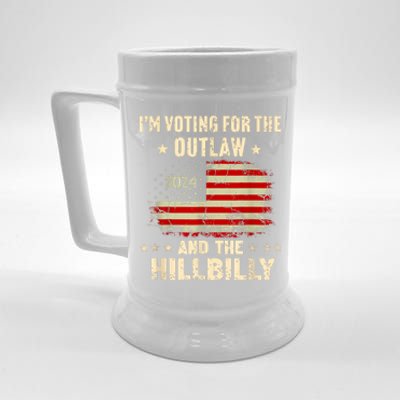 IM Voting For The Outlaw And The Hillbilly 2024 Us Flag Beer Stein