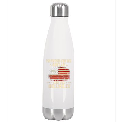 IM Voting For The Outlaw And The Hillbilly 2024 Us Flag Stainless Steel Insulated Water Bottle