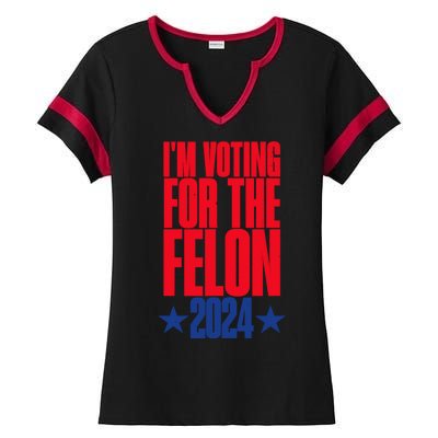 IM Voting For The Trump Felon Conviction 2024 Ladies Halftime Notch Neck Tee