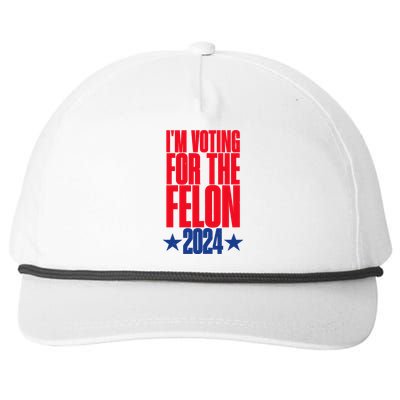 IM Voting For The Trump Felon Conviction 2024 Snapback Five-Panel Rope Hat