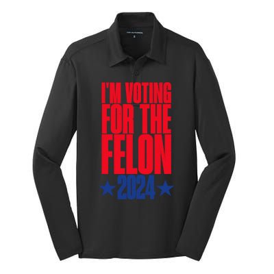 IM Voting For The Trump Felon Conviction 2024 Silk Touch Performance Long Sleeve Polo