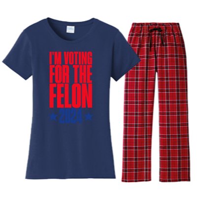 IM Voting For The Trump Felon Conviction 2024 Women's Flannel Pajama Set