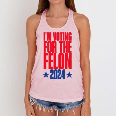 IM Voting For The Trump Felon Conviction 2024 Women's Knotted Racerback Tank