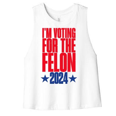 IM Voting For The Trump Felon Conviction 2024 Women's Racerback Cropped Tank