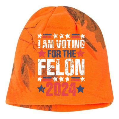 Im Voting For The Felon Grunge Front And Back Design Kati - Camo Knit Beanie