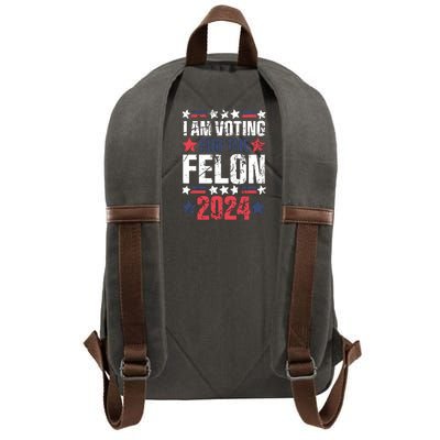 Im Voting For The Felon Grunge Front And Back Design Cotton Canvas Backpack