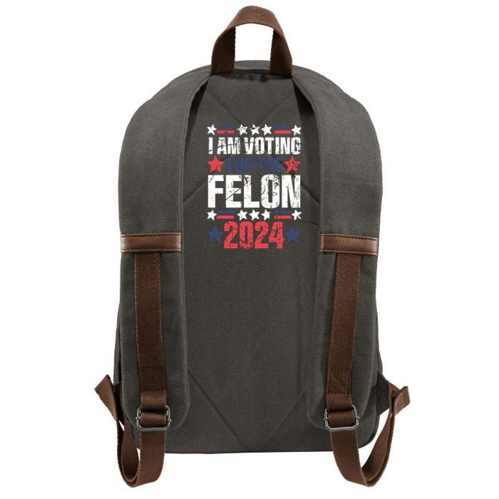 Im Voting For The Felon Grunge Front And Back Design Cotton Canvas Backpack