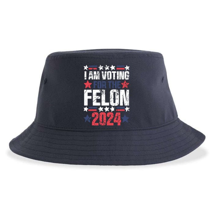 Im Voting For The Felon Grunge Front And Back Design Sustainable Bucket Hat