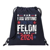 Im Voting For The Felon Grunge Front And Back Design Drawstring Bag