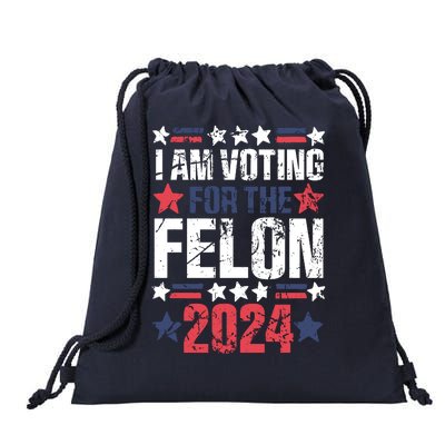 Im Voting For The Felon Grunge Front And Back Design Drawstring Bag