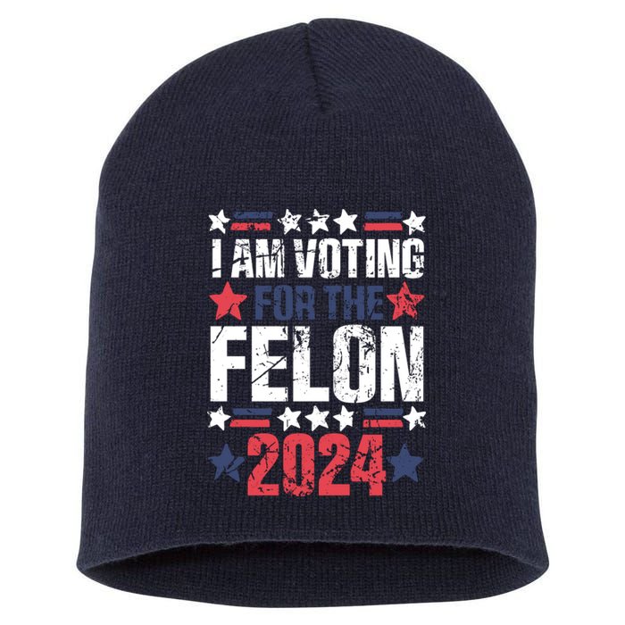 Im Voting For The Felon Grunge Front And Back Design Short Acrylic Beanie