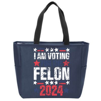 Im Voting For The Felon Grunge Front And Back Design Zip Tote Bag