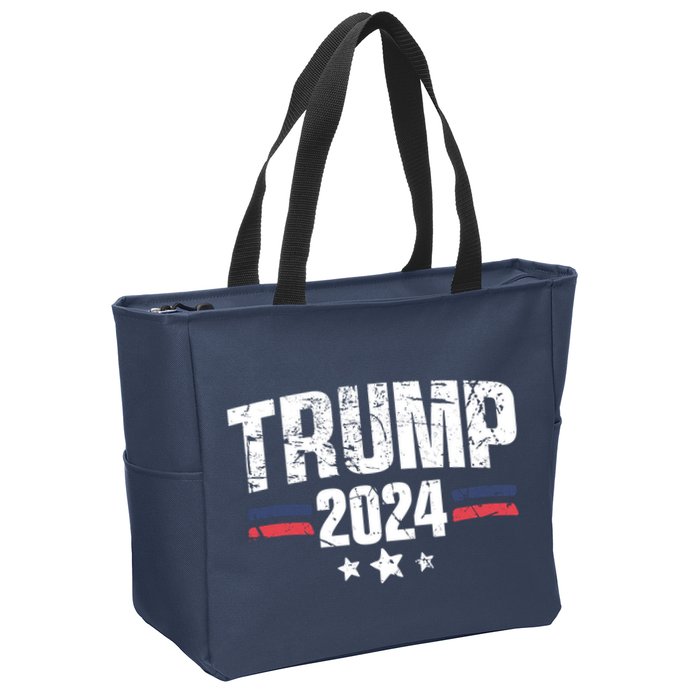 Im Voting For The Felon Grunge Front And Back Design Zip Tote Bag