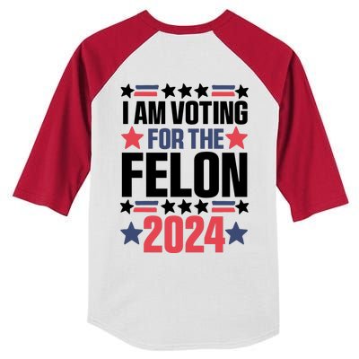 Im Voting For The Felon Grunge Front And Back Design Kids Colorblock Raglan Jersey