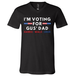 Im Voting For Gus Dad Vote Harris Walim Voting For Gus Dad Vote Harriz 2024 V-Neck T-Shirt