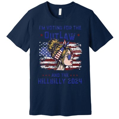 IM Voting For The Outlaw And The Hillbilly 2024 Us Flag Premium T-Shirt