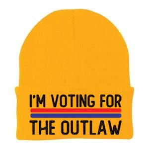 IM Voting For The Outlaw Cute Gift Fourth Of July Trump 2027 Gift Knit Cap Winter Beanie