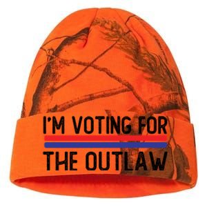 IM Voting For The Outlaw Cute Gift Fourth Of July Trump 2027 Gift Kati Licensed 12" Camo Beanie