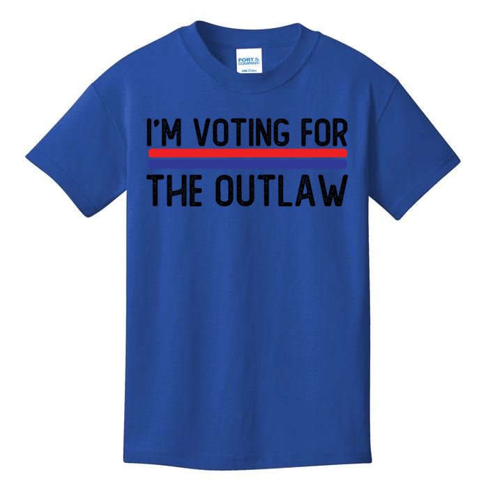 IM Voting For The Outlaw Cute Gift Fourth Of July Trump 2027 Gift Kids T-Shirt