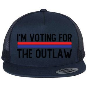 IM Voting For The Outlaw Cute Gift Fourth Of July Trump 2027 Gift Flat Bill Trucker Hat