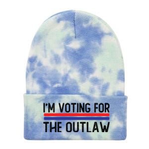 IM Voting For The Outlaw Cute Gift Fourth Of July Trump 2027 Gift Tie Dye 12in Knit Beanie