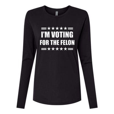 IM Voting For A Felon Womens Cotton Relaxed Long Sleeve T-Shirt