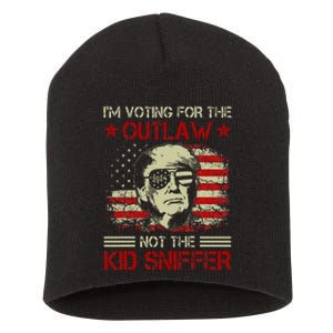 Im Voting For The Outlaw Not The Sniffer Trump 2024 Short Acrylic Beanie