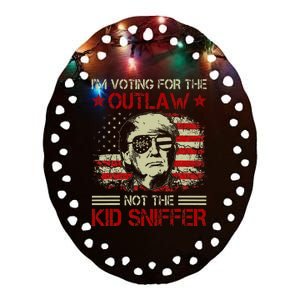 Im Voting For The Outlaw Not The Sniffer Trump 2024 Ceramic Oval Ornament