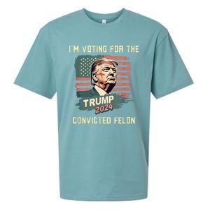 IM Voting For The Convicted Felon Funny Donald Trump Sueded Cloud Jersey T-Shirt