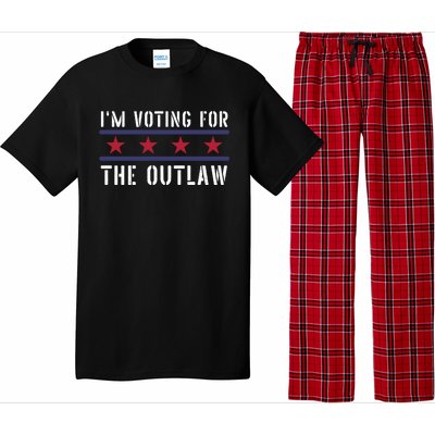 IM Voting For The Outlaw Great Gift Fourth Of July Trump 2033 Great Gift Pajama Set