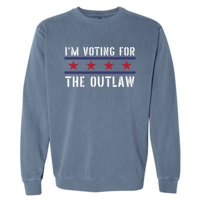 IM Voting For The Outlaw Great Gift Fourth Of July Trump 2033 Great Gift Garment-Dyed Sweatshirt