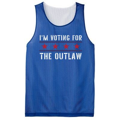 IM Voting For The Outlaw Great Gift Fourth Of July Trump 2033 Great Gift Mesh Reversible Basketball Jersey Tank