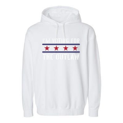 IM Voting For The Outlaw Great Gift Fourth Of July Trump 2033 Great Gift Garment-Dyed Fleece Hoodie