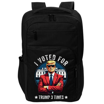 I Voted For Trump 3 Times Distressed Vintage Impact Tech Backpack