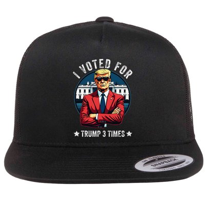 I Voted For Trump 3 Times Distressed Vintage Flatbill Hat
