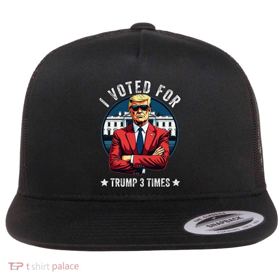 I Voted For Trump 3 Times Distressed Vintage Flatbill Hat