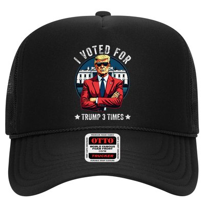 I Voted For Trump 3 Times Distressed Vintage Trucker Hat